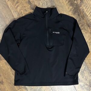 COLUMBIA PFG Omni-Heat Women’ Black Quarter Zip Pullover Sweatshirt, Size L, EUC